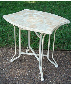 Iron/ Natural Stone Folding Plant Table