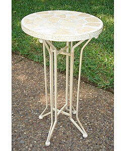 Iron/ Natural Stone Round Folding Plant Stand