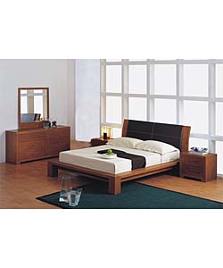 Oak Queen-size Platform Bed Set