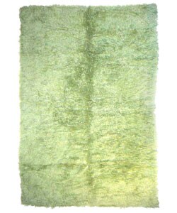 Super 2000 Gram Flokati Lime Green Rug (5' Round)