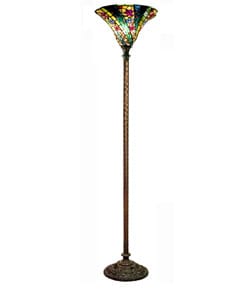 Tiffany-style 3-D Green Wave Torchiere