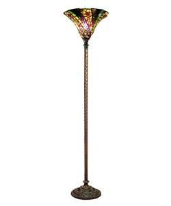 Tiffany Style 3D Purple Wave Torchier Lamp