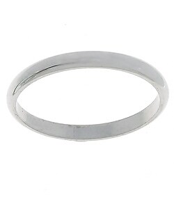 Platinum Traditional Wedding Ring with Half-round Band Design