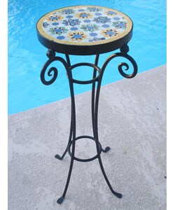 Mosaic and Iron Accent Table (Morocco)