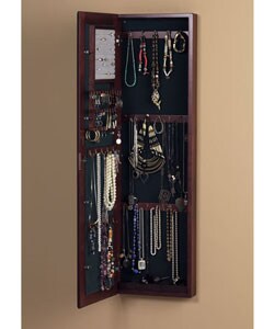 Wall-mount Burgundy Cherry Jewelry Mirror