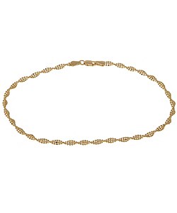 14-kt Yellow Gold Three-row Beaded Anklet