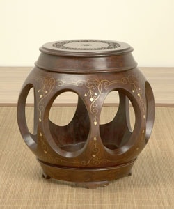 Hand-carved Tabla Side Table (Pakistan)