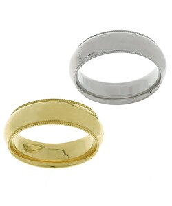 14k Gold 6 mm Millegrain Wedding Band