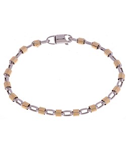 14k Two-tone Gold Bullet Bracelet