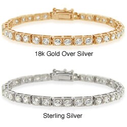 Icz Stonez Sterling Silver CZ Tennis Bracelet