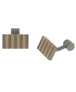 Men's Titanium and 14k Gold Cufflinks
