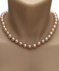 DaVonna 14k Gold Pink FW Pearl 18-inch Necklace (10-11 mm) (Set of 3)