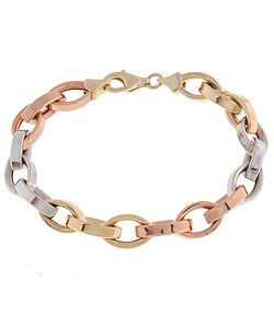 14k Tri-color Gold Link Bracelet