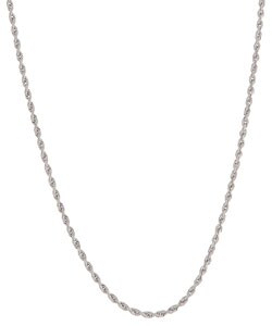 14k White Gold 24-inch Diamond-cut Rope Chain (1.5 mm)