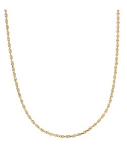 14k Yellow Gold Diamond-cut Rope Chain Necklace (1.5 mm) (16-30 inches)