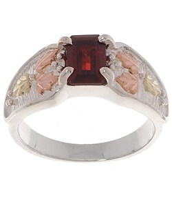 Black Hills Gold on Siver Garnet Ring