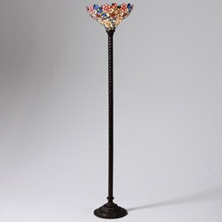Tiffany-style Flower Torchier Lamp