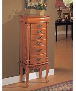 Medium Oak Jewelry Armoire