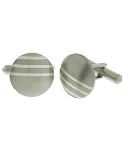 Titanium Silver Inlay Cufflinks