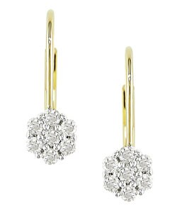 14k Two-tone Gold and 1/4ct Diamond Earrings