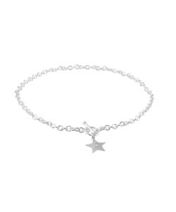 Sterling Silver Star Toggle Necklace with Diamond