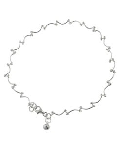 Sterling Silver Curved Barbell Anklet