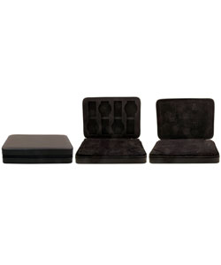 Black Leather 4-slot Watch Case