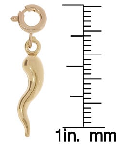 14k Gold Italian Horn Charm