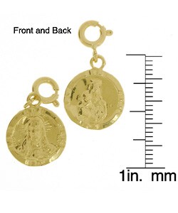 14k Gold Virgin Mary Medal Charm