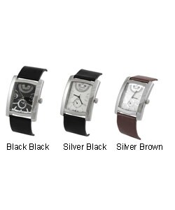 Geneva Platinum Men's Rectangle Face Watch
