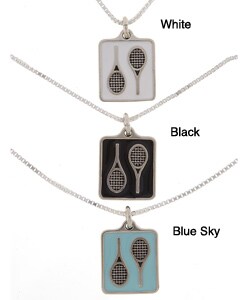 Charming Life Silver Double Tennis Racquet Necklace