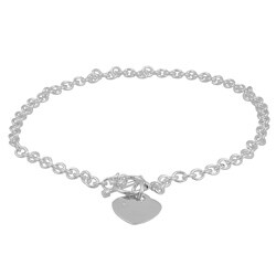Sterling Silver Diamond Heart Toggle Necklace