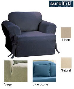 Sure Fit Cotton Classic T-cushion Chair Slipcover