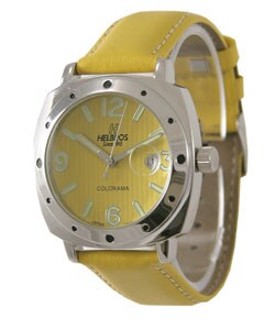 Helbros Men's Colorama Yellow Dial Strap Watch