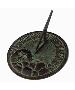 Green/ Brown Patina Aluminum Sundial