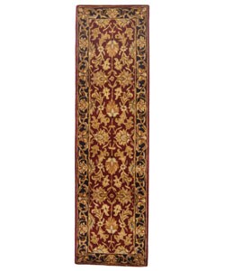 Handmade Heritage Kashan Burgundy/ Black Wool Rug (2'3