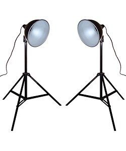 2x HiRO Adjustable Floor Stand Photo Studio Lights
