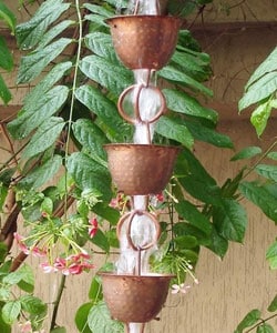 Hammered Cup with Ring Rainchain