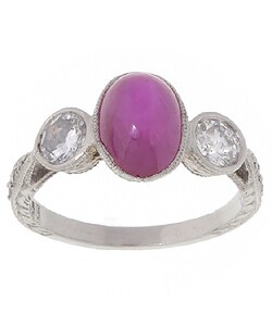 Platinum 3/5ct TDW Diamond Ruby Ring