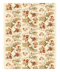 Lyndhurst Collection Floral Ivory Rug (8' x 11')