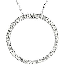 10k White Gold 1/4ct TDW Diamond Circle Necklace  (Set of 3)