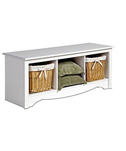 Winslow White Cubbie Bench