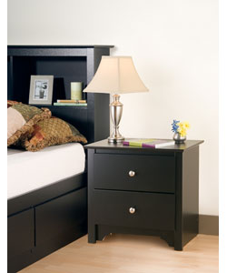 Broadway Black 2-drawer Nightstand