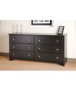 Broadway Black 6-drawer Dresser