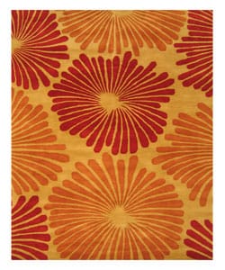 Hand-tufted Red Wool Timber Rug (7'9 x 9'9)