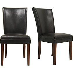 ETHAN HOME Kensington Bicast Leather Parson Side Chairs (Set of 2)
