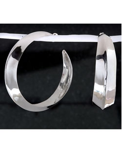 Handmade Sterling Silver Hoop Earrings (Mexico)