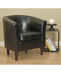 Tovano Black Leather Arm Chair