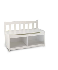 White Clear Front Toy Bench