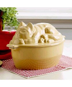 Country Cottage 2.9-quart Oval Kitty Casserole Dish
